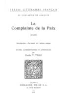 La Complainte de la Paix : 1525, Fac-similé de l'édition unique